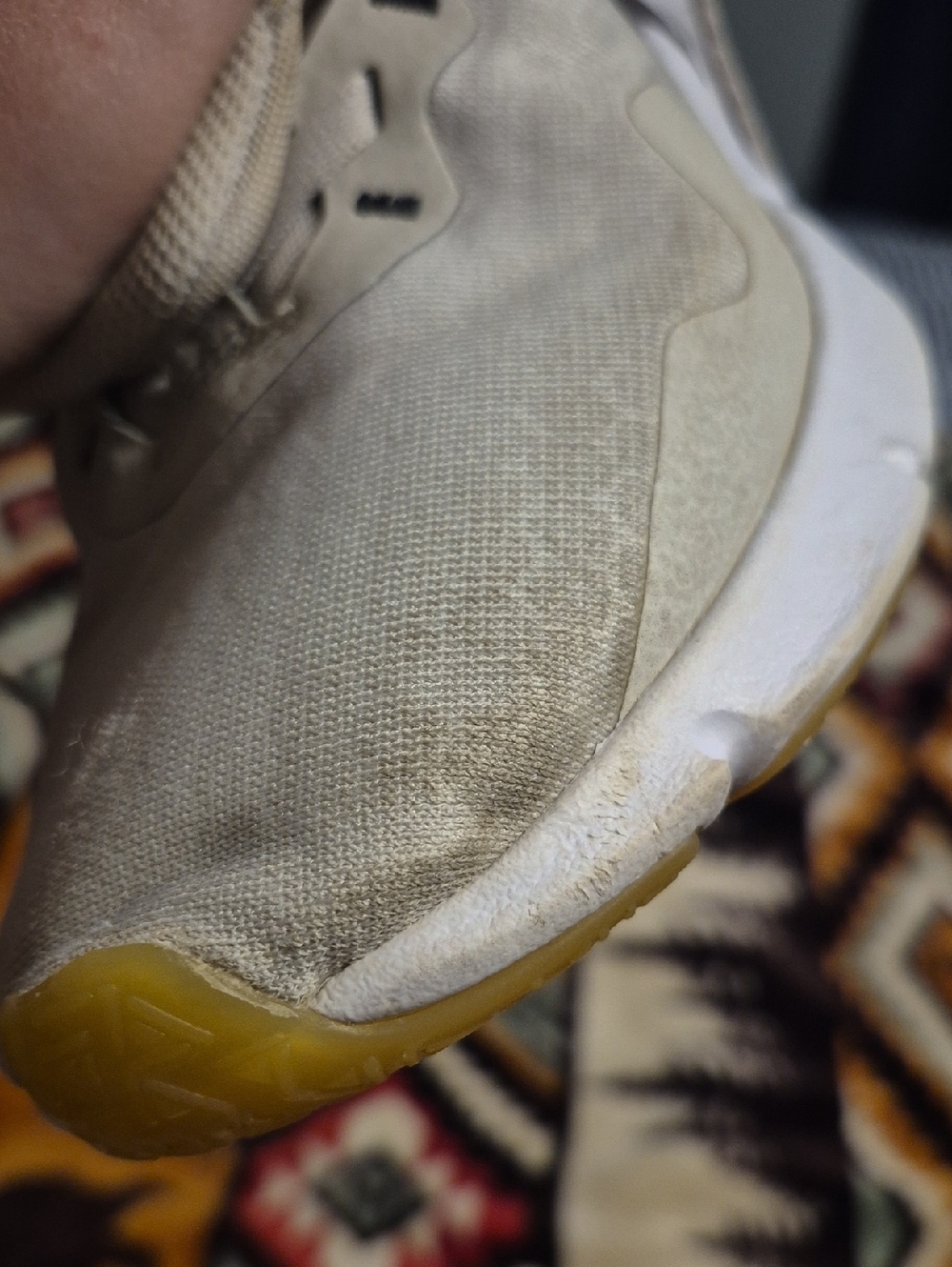 Nike White Sneakers with Leopard-Print Swoosh and Yellow Accents - Picture 6 of 7